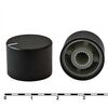 Ручка 18X13HP чёрная, насечка, d=6mm, ручка приборная 18x13hp, на вал с зубцами