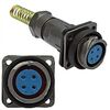 FQ18-4PIN ZPK-8, блочная розетка, 4 контакта, с патрубком и пружинным хвостовиком под кабель 8мм