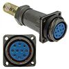 FQ24-10PIN ZPK-12, блочная розетка, 10 контактов, с патрубком и пружинным хвостовиком под кабель 12мм