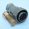 FQ24-10TJ-12, кабельная вилка, 10 контактов, пружиный хвостовик под кабель 12мм