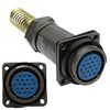 FQ24-19PIN ZPK-12, блочная розетка, 19 контактов, с патрубком и пружинным хвостовиком под кабель 12мм