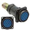 FQ30-14PIN ZPK-16, блочная розетка, 14 контактов, с патрубком и пружинным хвостовиком под кабель 16мм