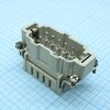 DE-010-MS, вилочная контактная вставка, пружинная фиксация, 10 полюсов + ре, size 10b, 500 v, 16 a, сечение обслуживаемых проводников 0.75-2.5 мм. кв., тип покрытия контактов: серебро, серия de