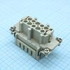 DE-010-FS, розеточная контактная вставка, пружинная фиксация, 10 полюсов + ре, size 10b, 500 v, 16 a, сечение обслуживаемых проводников 0.75-2.5 мм. кв., тип покрытия контактов: серебро, серия de