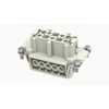 DE-010-F, розеточная контактная вставка, винтовая фиксация, 10 полюсов + ре, size 10b, 500 v, 16 a, сечение обслуживаемых проводников 0.75-2.5 мм. кв., тип покрытия контактов: серебро, серия de