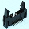 DS1011-16RBSiB7-B, вилка на плату, угловой монтаж 16pin(2х8), шаг 2.54мм