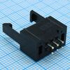 DS1013-01-06SSIB-B, idc разъем, вилка на плату прямая двухрядная 6pin(2x3), шаг 2.54мм с фиксатором
