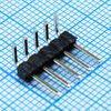 DS1022-1X5RUF18-B, соединитель штыревой, вилка на плату однорядная угловая, 5pin(1x5), шаг 2.54мм (a=6.3mm, b=3.20mm, c=4.36mm), тип - u