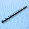 DS1022-1X40RUF18-B, соединитель штыревой, вилка на плату однорядная угловая, 40pin(1x40), шаг 2.54мм (a=6.30mm, b=3.20mm, c=4.36mm), тип - u