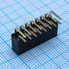DS1024-2X8R2, гнездо на плату угловое 2x8 конт., шаг 2.54 мм., длина 8.5мм