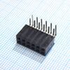 DS1024-2X6R2, гнездо на плату угловое 2x6 конт., шаг 2.54 мм., длина 8.5мм