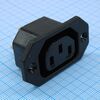 43R03.1111, разъем сетевой iec (розетка) с винтовым креплением la=40мм, 4,8мм