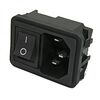 AC-002 (BLACK), разъем питания серии ac, вилка 3-х полюсная с выключателем, на защелках, 10а 250в, черный цвет клавиши