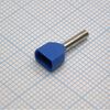 TE 7508 Blue, наконечник кабельный торцевой сдвоенный трубчатый с изоляцией, l=14.7/8мм, провод 2х0.75мм2