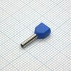 TE 7508 Blue, наконечник кабельный торцевой сдвоенный трубчатый с изоляцией, l=14.7/8мм, провод 2х0.75мм2