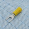 SV1.25-3.7L Yellow, наконечник кабельный вилочный с изоляцией d=3.7мм, сеч. пров.0.5-1.5мм2
