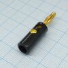 BP-214G-B, штекер черный (зол.) / banana plug чёрный
