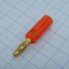 BP-214G-R, штекер красный (зол.) / banana plug красный