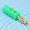BP-214G-GN-EN, штекер зеленый (зол.) / banana plug зеленый