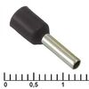 DN01508 BLACK (1.7X8MM), наконечник на кабель dn01508, черный, 1.7x8 мм