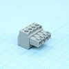 BCP-350- 4 GY, разъемы для печатной платы, номинальный ток: 8 a, расчетное напряжение (iii/2): 160 в, номинальное сечение: 1,5 мм?, полюсов: 4, размер шага: 3,5 мм, тип подключения: винтовой зажим с натяжной гильзой, цвет: сигнальный серый