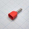TE 1508 Red, наконечник кабельный торцевой сдвоенный трубчатый с изоляцией, l=15.5/8мм, провод 2х1.5мм2