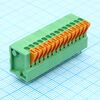 DG141V-2.54-14P-14-00A(H), нажимной безвинтовой клеммный блок на 14 контактов. зажим типа торцевой контакт. серия dg141v-2.54