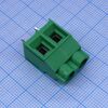 DG636-7.62-02P-14-00A(H), винтовой клеммный блок c рельефной обоймой, 2 контакта шаг 7.62мм зеленый