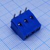 DG128R-5.0-03P-12-00A(H), винтовой клеммный блок c рельефной обоймой, 3 контакта шаг 5.0мм синий