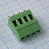 DG129-5.0-04P-14-100A(H), винтовой клеммный блок c рельефной обоймой, 4 контакта шаг 5.0мм зеленый