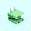 5EHDR-02P, клеммник 2 конт. "вилка" шаг 5.00 мм открытый, прямой угол на плату, до 300в/15а, зеленый изол