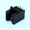KLS12-136-6P6C-1-01, pcb modular jack 53 series,6p6c,black,fu"