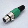 CANNON 79G 3F, аудио разъём xlr - розетка кабельная, 3 контакта, цвет - зелёный