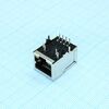 J0011D01BNL, модульный разъем, cat5, rj45, гнездо, 8 контакт(-ов), 12 вывод(-ов), 1 порт(-ов)