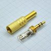 TRS 3.5 (mini plug) штекер металл gold, стерео аудио штекер 3.5 мм
