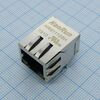 HR911105H, разъём rj45 tab down 0.85 inch, tx 1ct:1ct rx 1ct:1ct led: g/y