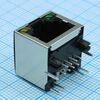 RJHSE-5381, разъем rj-45 розетка 16 контактов шаг 1.02мм угловой монтаж в отверстие 24 терминала 1 порт