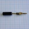 TRRS 2.5B (micro plug) штекер металл мин, стерео аудио штекер 2.5 мм, 4 контакта, золотистый, миниатюрный металлический кожух черного цвета