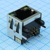 L-KLS12-108-8P8C-1X1-2-G/Y-0-05, розетка 8p8c (rj45) со светодиодами угловая монтаж в отверстие