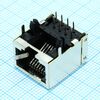 DS1126-S80BP, розетка 8p8c (rj45) на плату угловая полностью экранированная