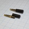 TRRS 3.5pl (mini plug) штекер мини, стерео аудио штекер 3.5 мм, 4-х контактный, безрезьбовой миниатюрный кожух d=6мм