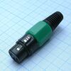CANNON 81G 3F, аудио разъём xlr - розетка кабельная, 3 контакта, цвет - зелёный