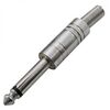 SZC-0037 / 6.3 MM MONO, разъём аудио штекер моно 6.35 мм, на кабель, металлический