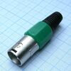 CANNON 78G 3M, аудио разъём xlr - вилка кабельная, 3 контакта, цвет - зелёный