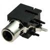 RCA-109 PCB JACK BLACK, гнездо rca на плату угловое, пластик черный