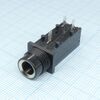 ST-008S-04, стерео аудио гнездо на плату 6.35мм