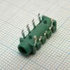 TRRS 3.5 (mini jack) гнездо на плату, cтерео гнездо 3.5 мм 4х контактное, монтаж на плату