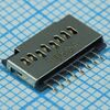 1051620001, разъем микро sd карты 8 контактов шаг 1.1мм угловой smd 0.5a/контакт лента на катушке