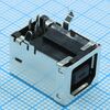 670687041, разъем usb 2.0 type b 4 контакта шаг 2.5мм угловой монтаж в отверстие 4 терминала 1порт usb лоток
