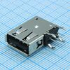 1-1734775-1, разъем usb тип a, usb 2.0, 4 контакта угловой монтаж в отверстие 4 терминала 1 порт лоток